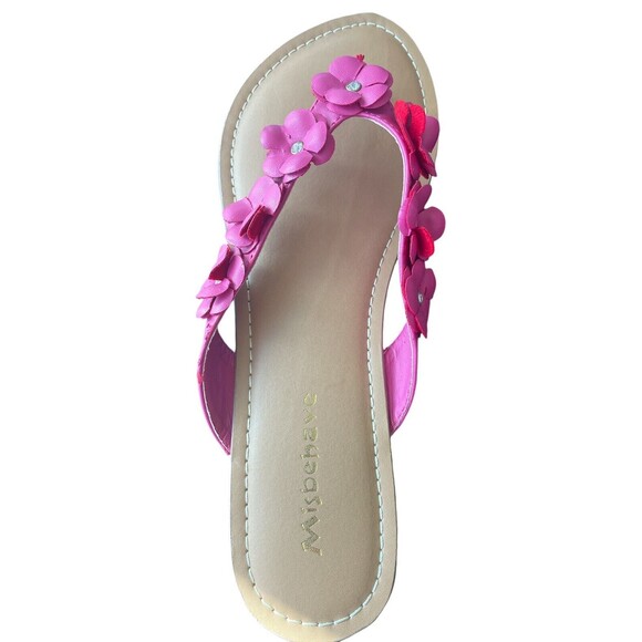 Misbehave Cesare 11 Fuchsia Flower Sandals Size 9 rhinestone fairy whimsical sum - Picture 6 of 11